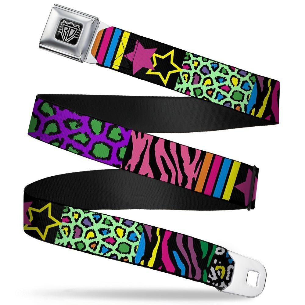 7885 Seatbelt Belt - Animal Skins & Stripes 2 - 1.5" Wide - 24-38 Inches in